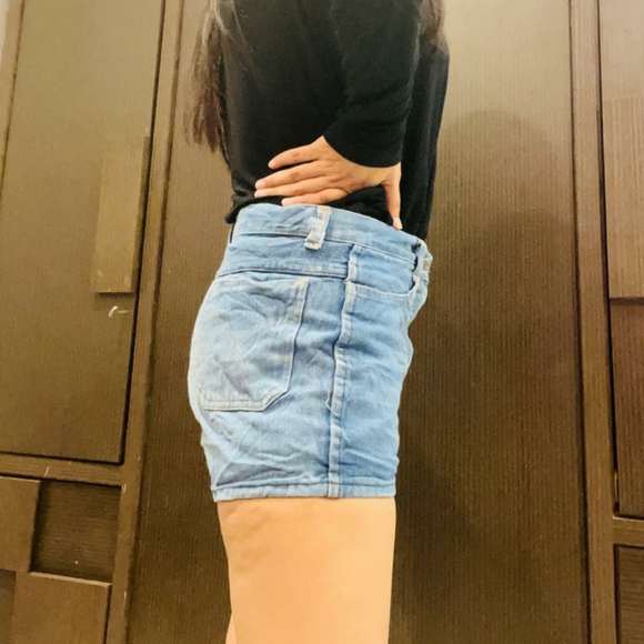 Blue denim shorts - Picture 4 of 5